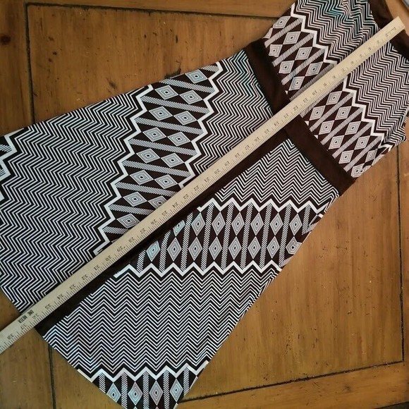 Tory Burch Brown Chevron Midi  Sleeveless 100% Silk Dress Sz Small - Picture 8 of 14